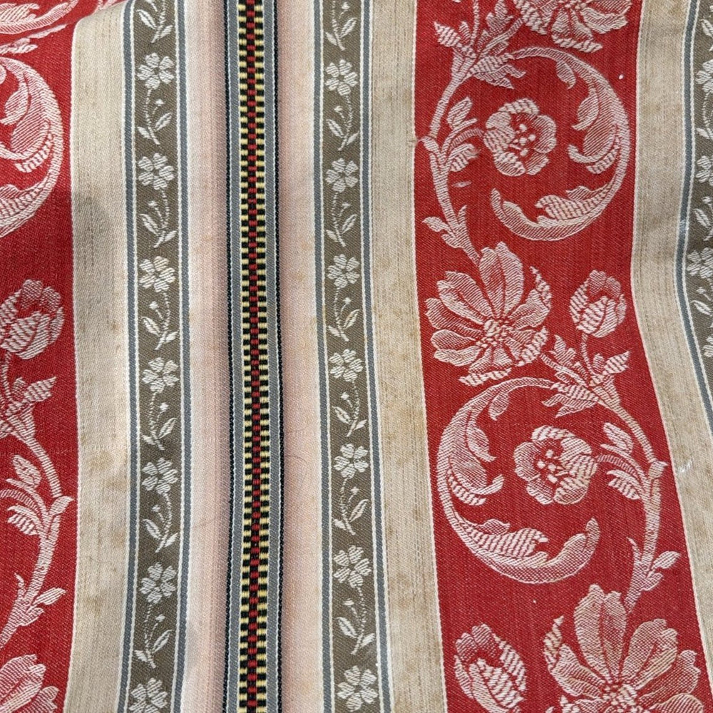 Red and grey jacquard stripe